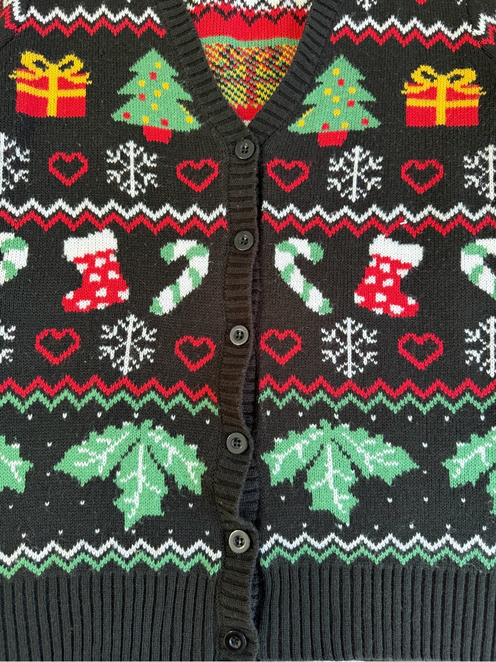 Vintage Merry Christmas Cardigan Large Women’s Ugly Sweater Button Down - Picture 4 of 8